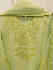 3 Piece - Pure Embroidered Cotton Net Suit S112333