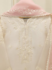 3 Piece - Pure Organza Embroidered Suit S112339