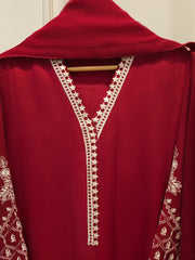 3 Piece- Pure Korean Silk Embroidered Suit S112346