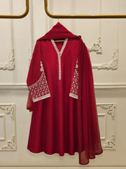 3 Piece- Pure Korean Silk Embroidered Suit S112346