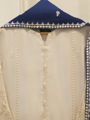 3 Piece - Pure Embroidered Cotton Net Suit S112354
