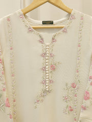 2 Piece - Pure Embroidered Cotton Net Suit S112386
