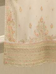 3 Piece - Pure Embroidered Cotton Net Suit S112389