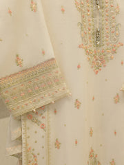 3 Piece - Pure Embroidered Cotton Net Suit S112389