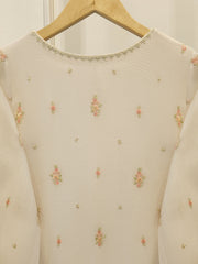 3 Piece - Pure Embroidered Cotton Net Suit S112389
