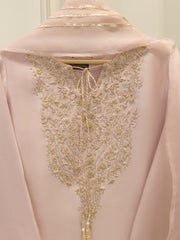 3 Piece-  Pure Embroidered Sheesha Silk Suit S112392