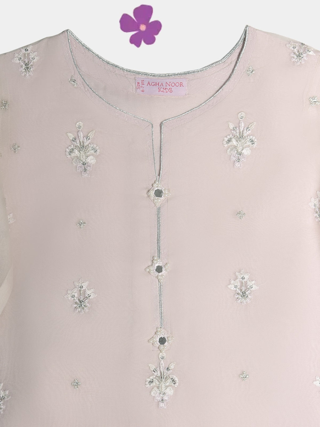 (Kids) 3 Piece - Embroidered Organza Suit FKD-067