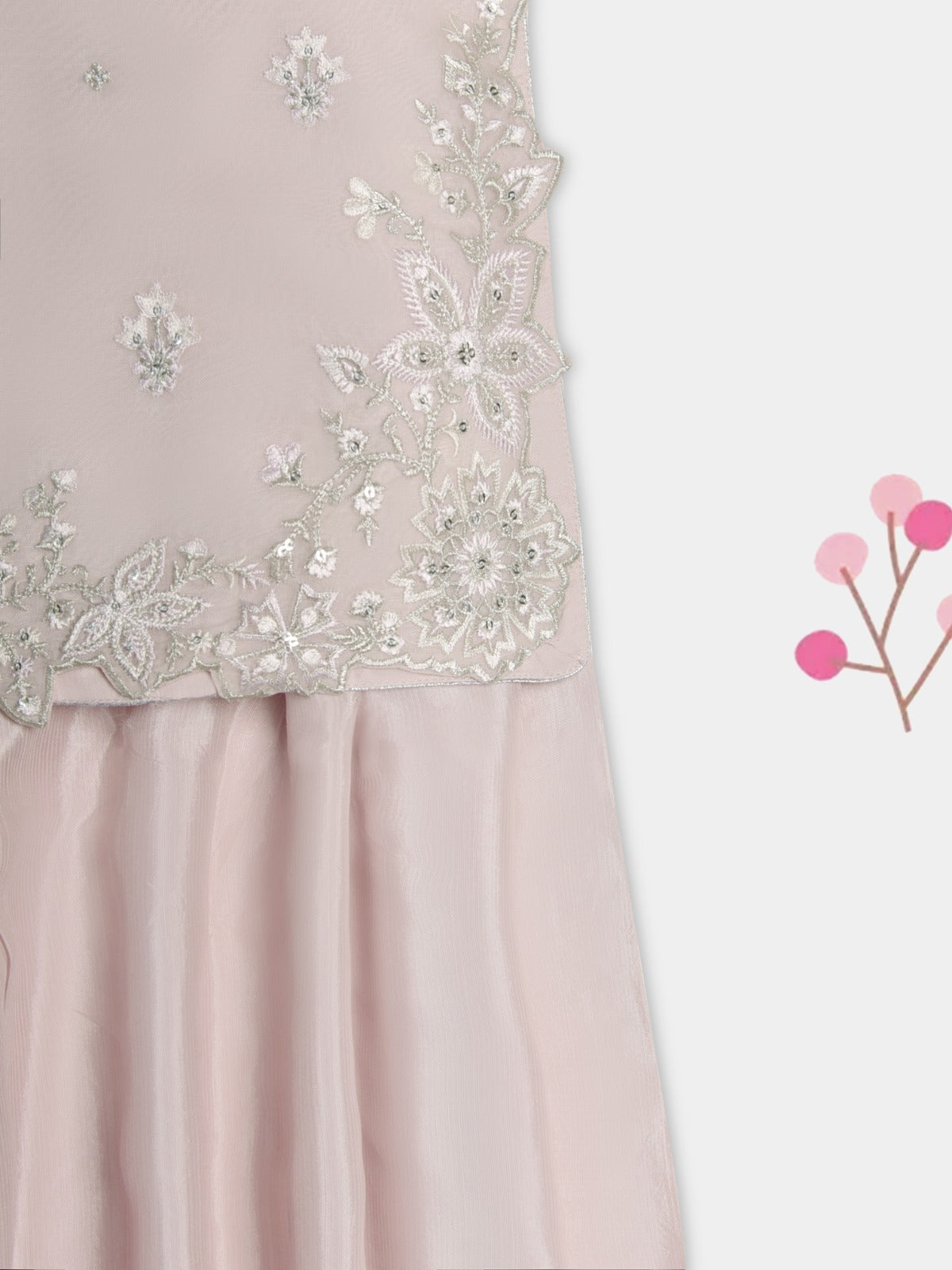 (Kids) 3 Piece - Embroidered Organza Suit FKD-067