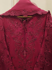 3 Piece-  Pure Embroidered Sheesha Silk Suit S112399