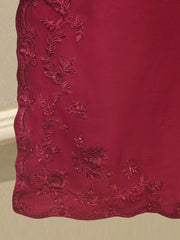 3 Piece-  Pure Embroidered Sheesha Silk Suit S112399