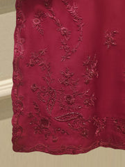 3 Piece-  Pure Embroidered Sheesha Silk Suit S112399