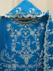 3 Piece- Pure Khaddi Silk Embroidered Suit S112404
