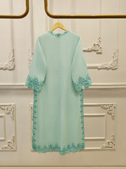 2 Piece - Pure Embroidered Cotton Net Suit S112393