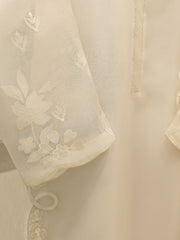 3 Piece - Pure Organza Embroidered Suit S112400