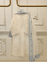 3 Piece - Pure Organza Embroidered Suit S112457