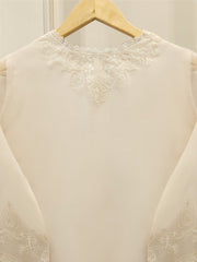 3 Piece - Pure Organza Embroidered Suit S112457