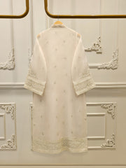 3 Piece - Pure Organza Embroidered Suit S112454