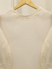 3 Piece - Pure Organza Embroidered Suit S112487