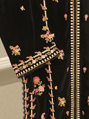 3 Piece - Embroidered Velvet Suit S112565