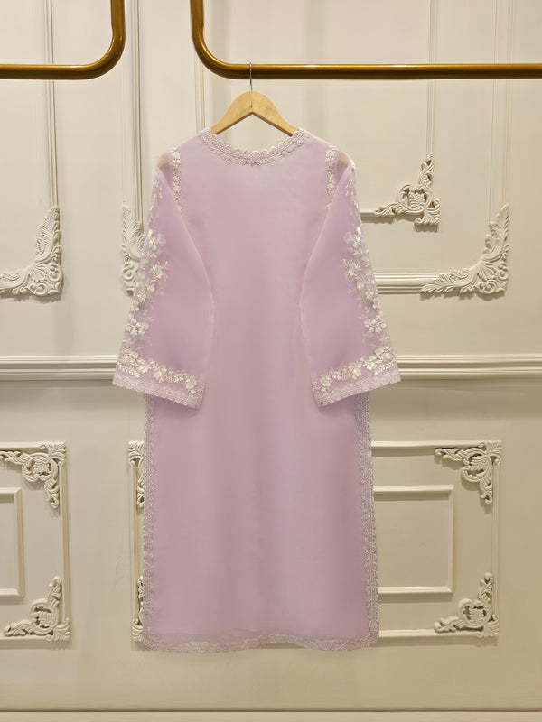 3 Piece - Pure Organza Embroidered Suit S112677