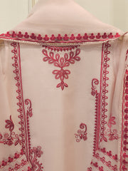 3 Piece - Pure Organza Embroidered Suit S112696