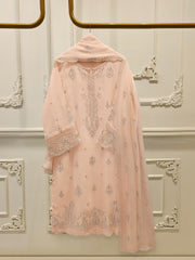 3 Piece - Pure Embroidered Cotton Net Suit S112717