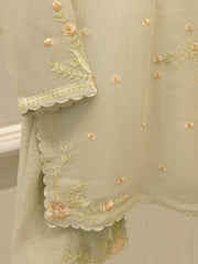 3 Piece - Pure Embroidered Cotton Net Suit S112739