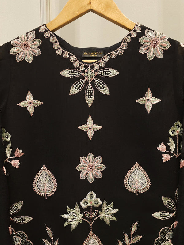 2 Piece - Pure Embroidered Cotton Net Suit S112758