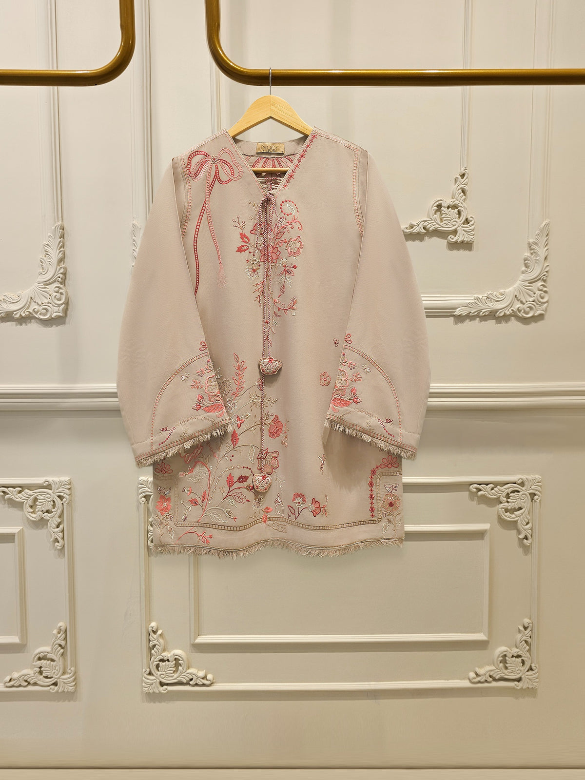 2 Piece - Embroidered Linen Suit WS00194