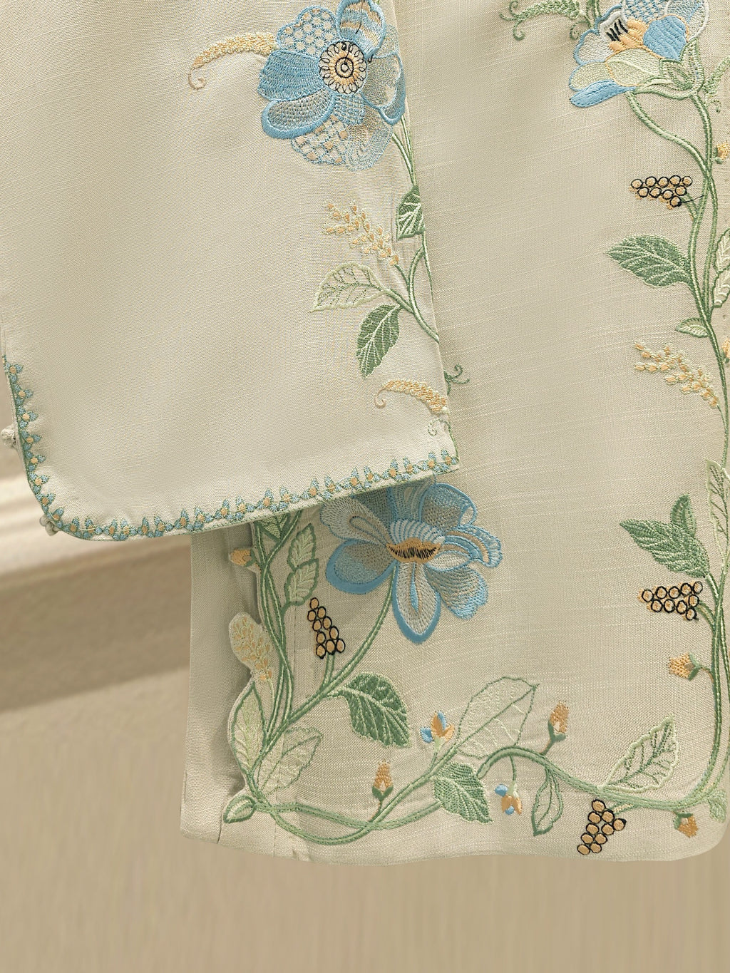2 Piece - Embroidered Linen Suit WS00200