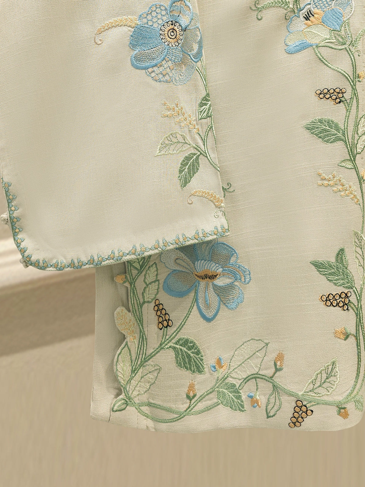 2 Piece - Embroidered Linen Suit WS00200