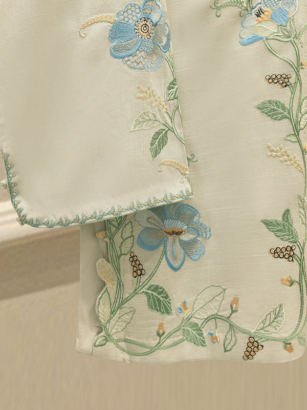 2 Piece - Embroidered Linen Suit WS00200