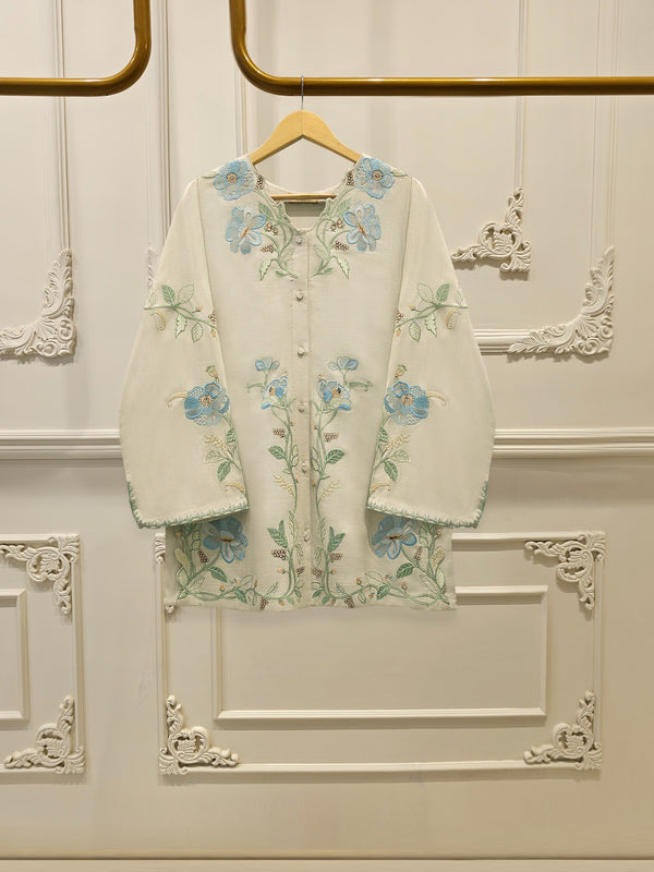 2 Piece - Embroidered Linen Suit WS00200