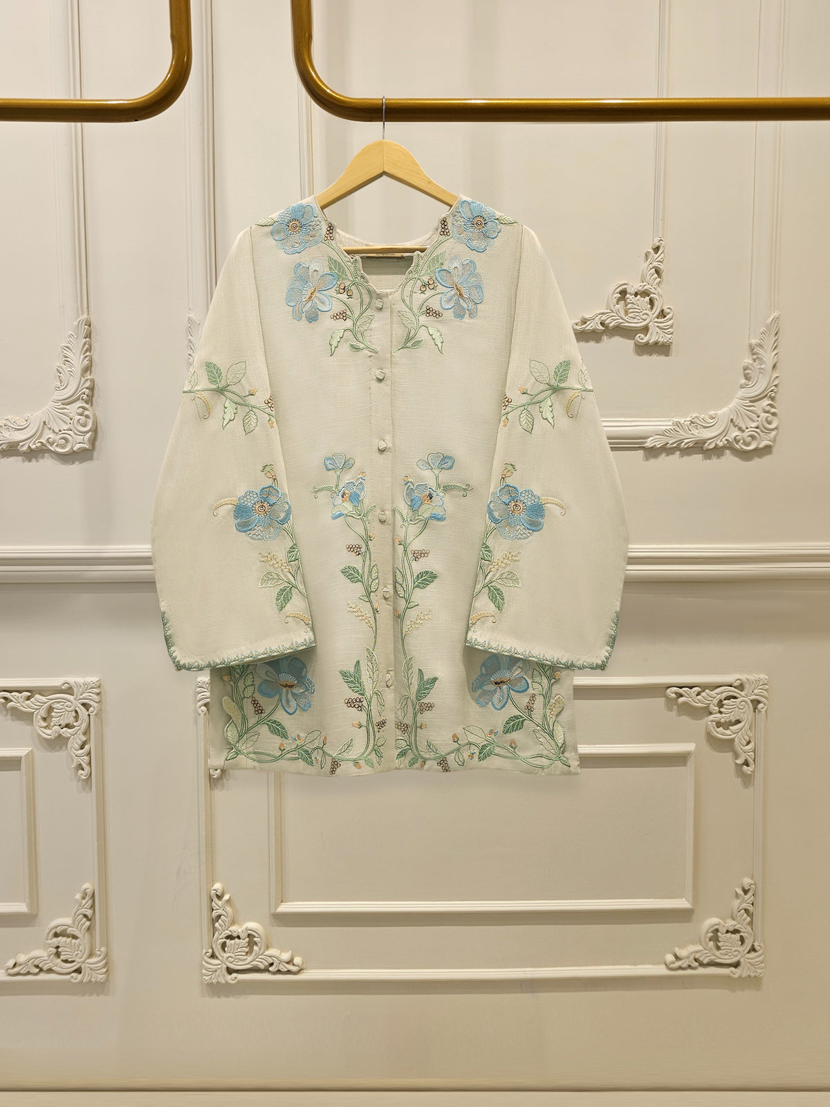 2 Piece - Embroidered Linen Suit WS00200