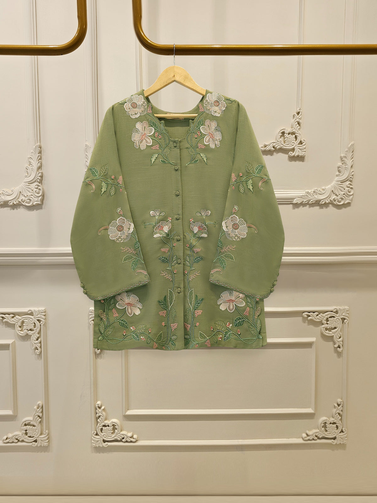2 Piece - Embroidered Linen Suit WS00201
