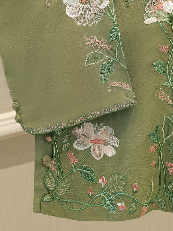 2 Piece - Embroidered Linen Suit WS00201