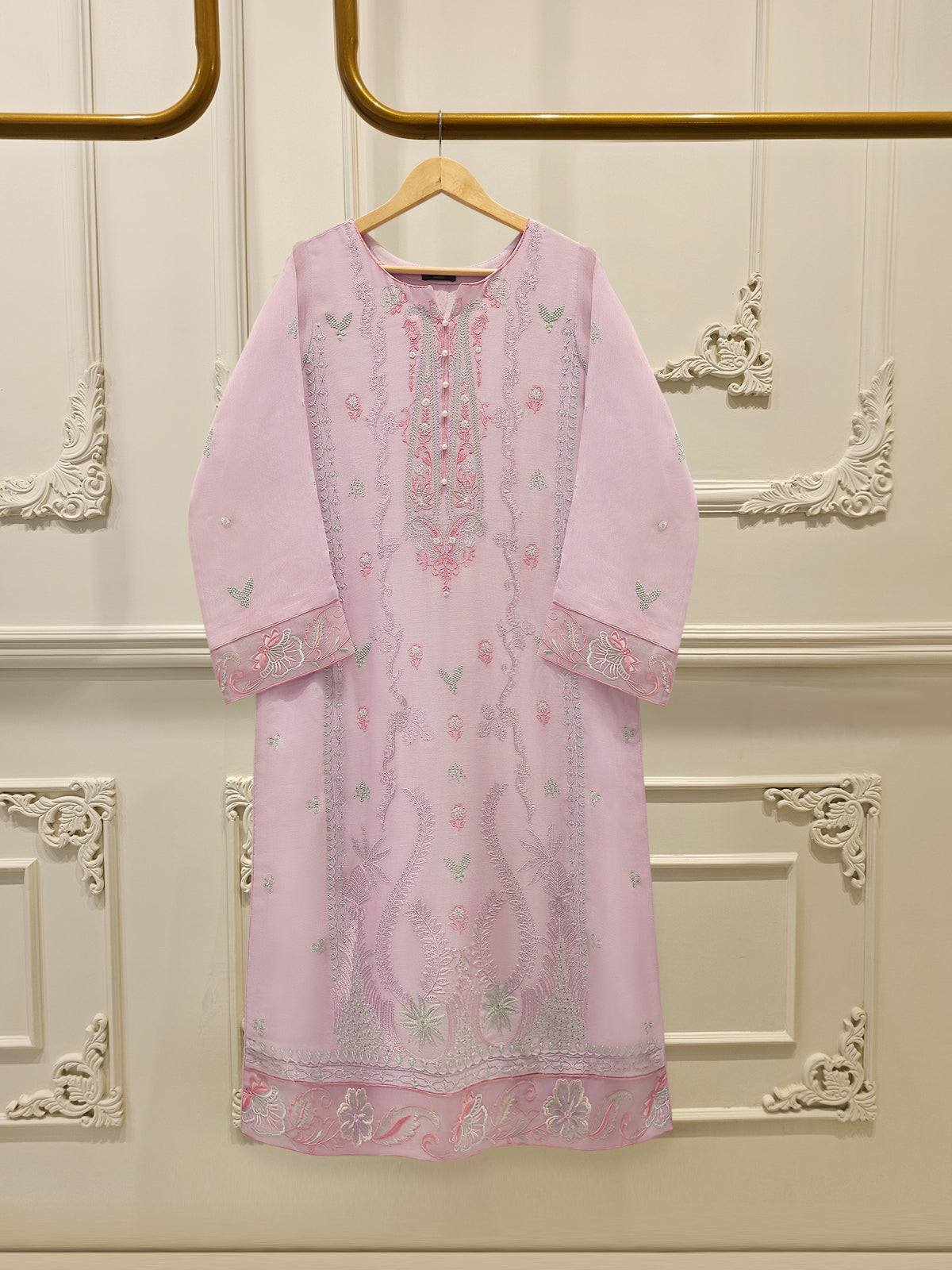 2 Piece - Pure Embroidered Cotton Net Suit S112780