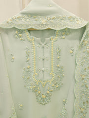 3 Piece - Pure Embroidered Cotton Net Suit S112781