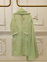 3 Piece - Pure Chiffon Embroidered Suit S112784