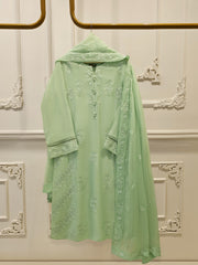 3 Piece - Pure Embroidered Cotton Net Suit S112808