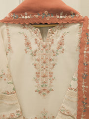 3 Piece - Embroidered Kora Cotton Suit  S112817