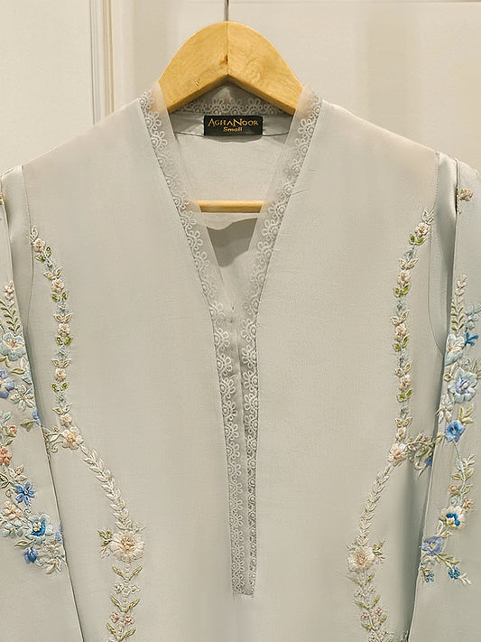 Pure Embroidered Sheesha Silk Shirt S112890