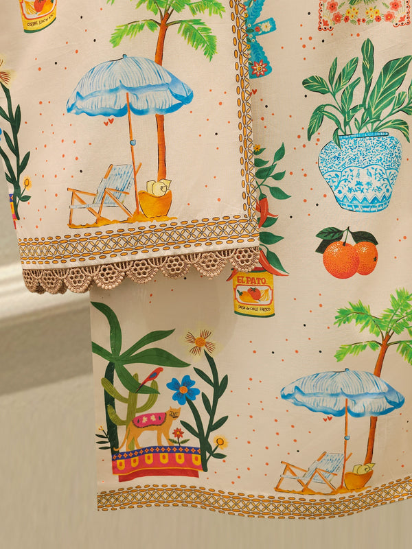 Digital Printed Cambric Shirt WS00234