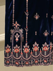 3 Piece - Embroidered Velvet Suit S112918