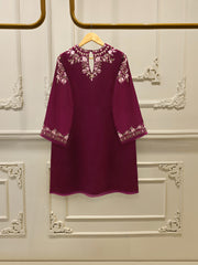 3 Piece-  Pure Embroidered Sheesha Silk Suit S112927