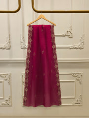 3 Piece-  Pure Embroidered Sheesha Silk Suit S112832