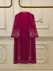 3 Piece-  Pure Embroidered Sheesha Silk Suit S112832