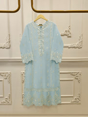 2 Piece - Pure Embroidered Cotton Net Suit S112935