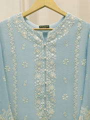 2 Piece - Pure Embroidered Cotton Net Suit S112935