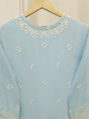 2 Piece - Pure Embroidered Cotton Net Suit S112935